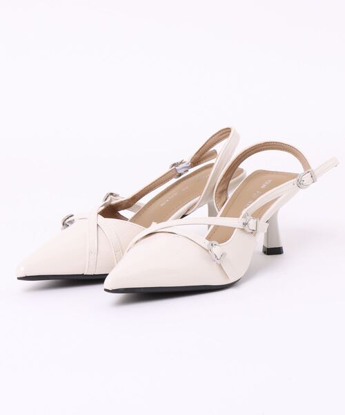 shoes365（シューズスリーシックスファイヴ）の「ポインテッドトゥバックストラップヒール (SS)（パンプス・レディース・オフホワイト/ブラック/ベージュ・23.5cm/24.5cm/23.0cm/24.0cm/22.5cm）」の11枚目の写真