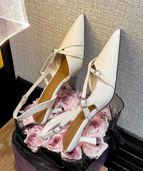 shoes365（シューズスリーシックスファイヴ）の「ポインテッドトゥバックストラップヒール (SS)（パンプス・レディース・オフホワイト/ブラック/ベージュ・23.5cm/24.5cm/23.0cm/24.0cm/22.5cm）」の10枚目の写真