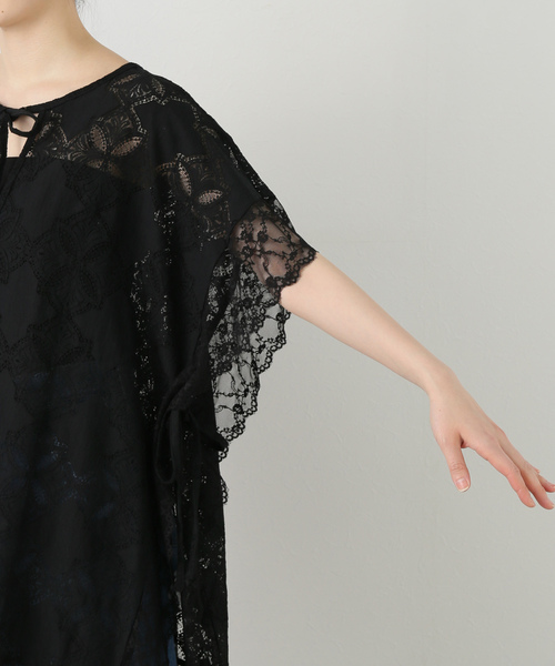 美品　provoke プロヴォーク ポンチョブラウス　ブラウス　黒　レース PROVOKE/プロヴォーク】Poncho ブラウス（シャツ／ブラウス