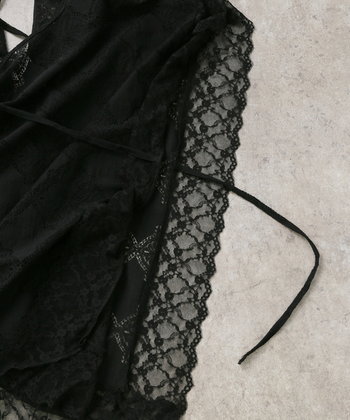 美品　provoke プロヴォーク ポンチョブラウス　ブラウス　黒　レース PROVOKE/プロヴォーク】Poncho ブラウス（シャツ／ブラウス