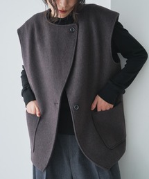 Audrey and John Wad（オードリーアンドジョンワッド）の「ウールビーバーワイドベスト（ノーカラージャケット）」