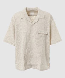 PAISLEY JACQUARD OPEN COLLAR SHIRT