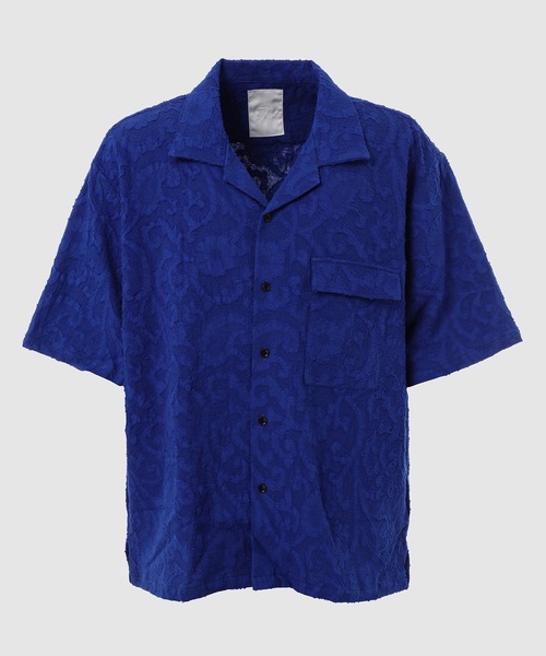 WhoWhat（フーワット）の「PAISLEY JACQUARD OPEN COLLAR SHIRT（シャツ/ブラウス・メンズ・ベージュ系その他/ブルー・M）」の2枚目の写真