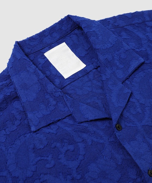 WhoWhat（フーワット）の「PAISLEY JACQUARD OPEN COLLAR SHIRT（シャツ/ブラウス・メンズ・ベージュ系その他/ブルー・M）」の4枚目の写真