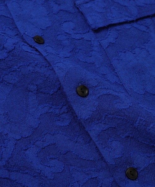 WhoWhat（フーワット）の「PAISLEY JACQUARD OPEN COLLAR SHIRT（シャツ/ブラウス・メンズ・ベージュ系その他/ブルー・M）」の8枚目の写真