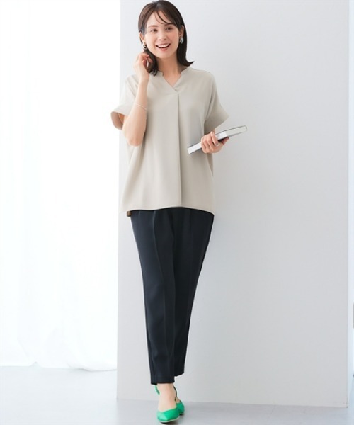7days Life Styling(セブンデイズライフスタイリング)の「美極とろみ素材テーパードパンツ(しわになりにくい・洗濯機OK)(スラックス・レディース・グレー/チャコール/ブラック・S/M/L/LL)」の5枚目の写真