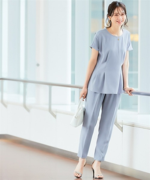 7days Life Styling(セブンデイズライフスタイリング)の「美極とろみ素材テーパードパンツ(しわになりにくい・洗濯機OK)(スラックス・レディース・グレー/チャコール/ブラック・S/M/L/LL)」の8枚目の写真