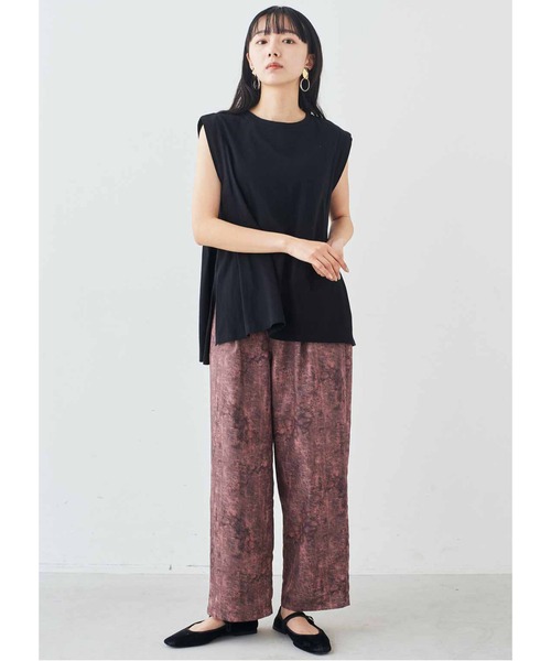 MEDE19F(メデジュウキュウ)の「MEDE19F タック遣いのフレンチスリーブコットントップス(Tシャツ/カットソー・レディース・ベージュ/ホワイト/ブラック・L/M/LL)」の7枚目の写真