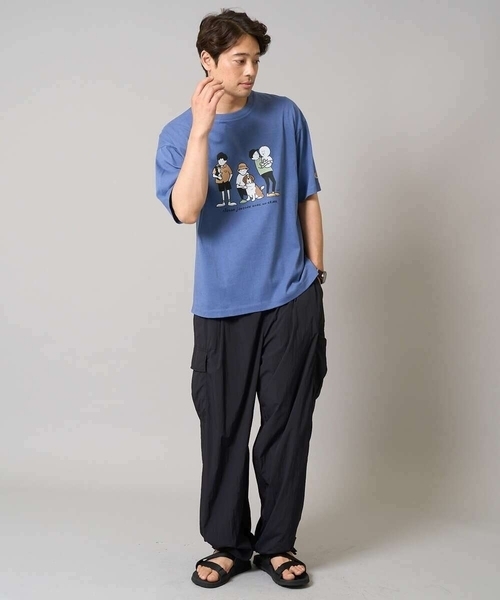 a.v.v(アーヴェヴェ)の「【接触冷感】イラストレーターコラボプリンワイドシルエットカットソー【mitaina pro】(Tシャツ/カットソー・メンズ・ライトグレー/ブルー・50/46/48)」の4枚目の写真