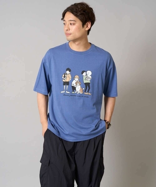 a.v.v(アーヴェヴェ)の「【接触冷感】イラストレーターコラボプリンワイドシルエットカットソー【mitaina pro】(Tシャツ/カットソー・メンズ・ライトグレー/ブルー・50/46/48)」の11枚目の写真