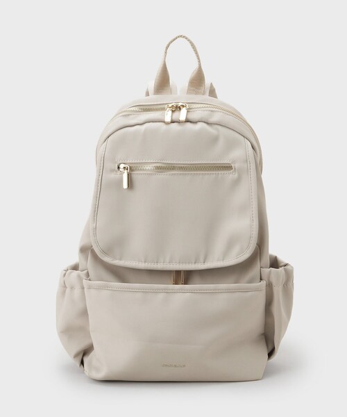 OPAQUE.CLIP（オペークドットクリップ）の「【撥水加工/多ポケット/A4サイズ対応】マルチファンクションツイルリュックサック（バックパック/リュック・レディース・チャコールグレー/ライトベージュ/ブラック・00）」の5枚目の写真