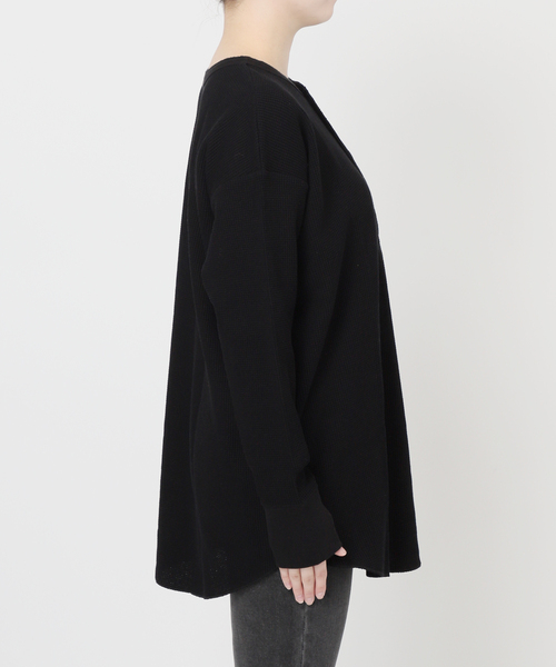 セール】別注【Hanes / ヘインズ】ワッフルヘンリーネックプルオーバー