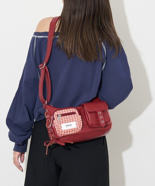 美品　【エムズグレイシー】ロゴベルト付き　ショルダーバッグ ブラウン　2way 美品 【エムズグレイシー】ロゴベルト付き ショルダーバッグ