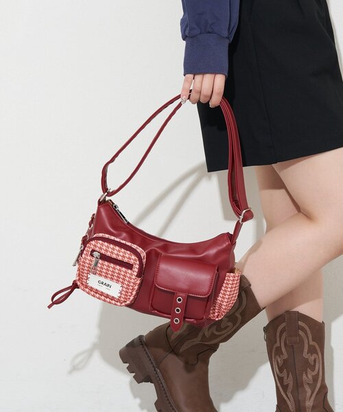 GRANCY グランシー　ショルダーバッグ　RED/赤 GRANCY グランシー デニムショルダーバッグ レッド 赤 Grancy デニム