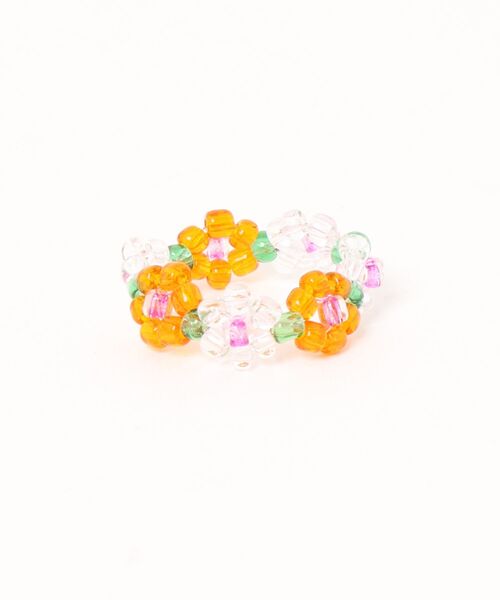 TONE SELECT GOODS（トーンセレクトグッズ）の「【urge select】カラフル フラワー ビーズリング【7色展開】（リング・レディース・ライトグリーン/レッド/パープル/ライトパープル/オレンジ/ライトピンク/ブルー・FREE）」の9枚目の写真