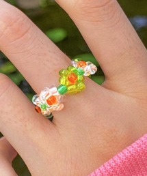 【urge select】カラフル フラワー ビーズリング【7色展開】
