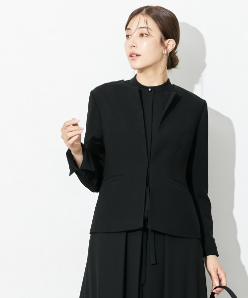 slattgir(スラットジール)の「高身長 【喪服・礼服】前開きロングワンピースアンサンブル(ウォッシャブル・接触冷感)(トールサイズ)(スーツセット・レディース・ブラック・TM/TL/TLL/T3L/T4L/T5L)」の3枚目の写真