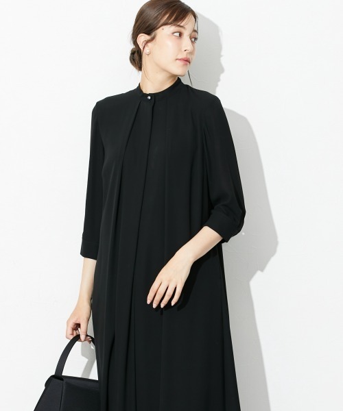 slattgir(スラットジール)の「高身長 【喪服・礼服】前開きロングワンピースアンサンブル(ウォッシャブル・接触冷感)(トールサイズ)(スーツセット・レディース・ブラック・TM/TL/TLL/T3L/T4L/T5L)」の6枚目の写真