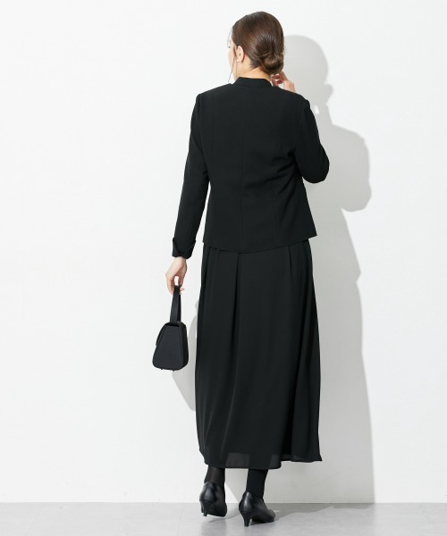 slattgir(スラットジール)の「高身長 【喪服・礼服】前開きロングワンピースアンサンブル(ウォッシャブル・接触冷感)(トールサイズ)(スーツセット・レディース・ブラック・TM/TL/TLL/T3L/T4L/T5L)」の5枚目の写真