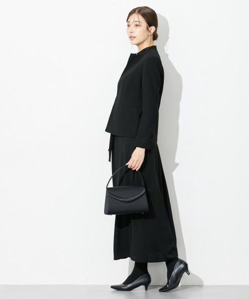 slattgir(スラットジール)の「高身長 【喪服・礼服】前開きロングワンピースアンサンブル(ウォッシャブル・接触冷感)(トールサイズ)(スーツセット・レディース・ブラック・TM/TL/TLL/T3L/T4L/T5L)」の4枚目の写真