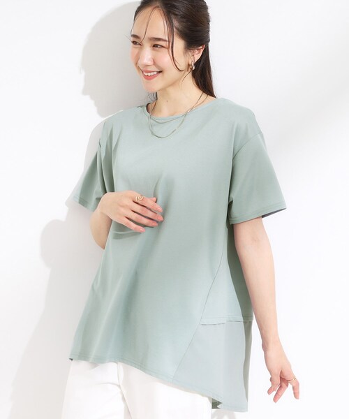 SHOO・LA・RUE（シューラルー）の「【S-LL/UV/吸水速乾】きれいに体型カバー Aライン チュニックワンピース（チュニック・レディース・グリーン系/ブラック/オリーブ・01/02/03/04）」の3枚目の写真