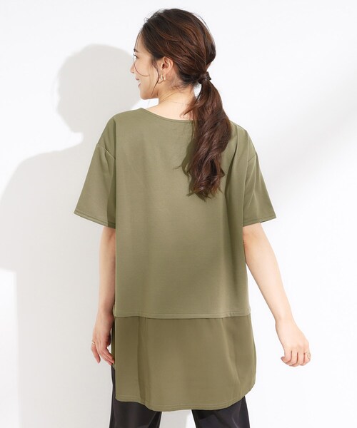 SHOO・LA・RUE（シューラルー）の「【S-LL/UV/吸水速乾】きれいに体型カバー Aライン チュニックワンピース（チュニック・レディース・グリーン系/ブラック/オリーブ・01/02/03/04）」の9枚目の写真