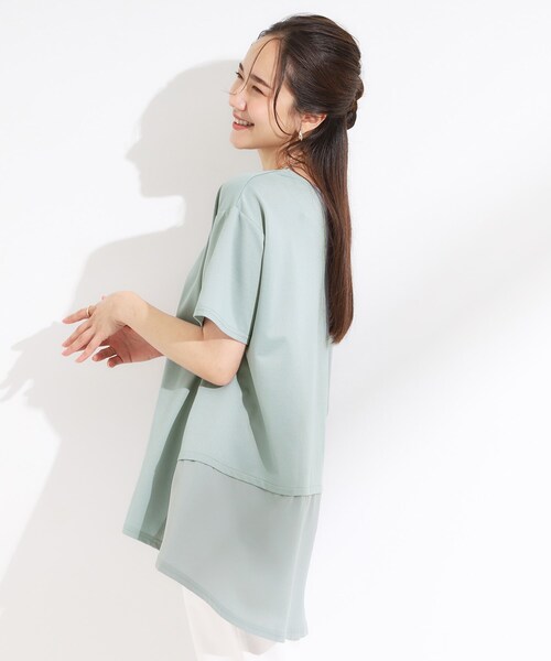 SHOO・LA・RUE（シューラルー）の「【S-LL/UV/吸水速乾】きれいに体型カバー Aライン チュニックワンピース（チュニック・レディース・グリーン系/ブラック/オリーブ・01/02/03/04）」の13枚目の写真