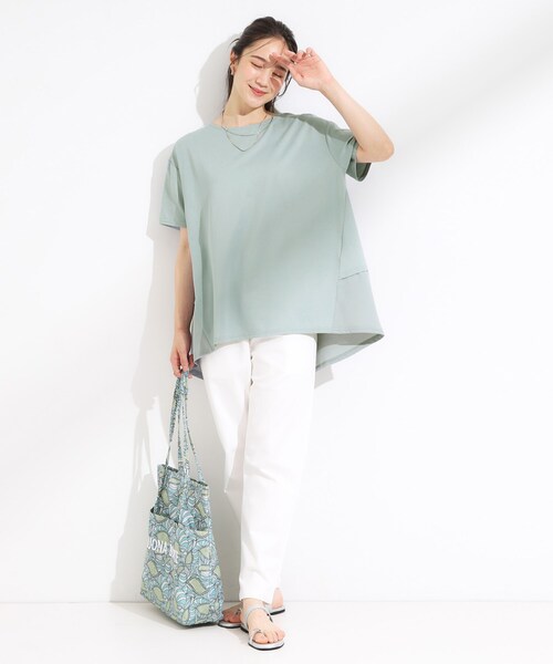 SHOO・LA・RUE（シューラルー）の「【S-LL/UV/吸水速乾】きれいに体型カバー Aライン チュニックワンピース（チュニック・レディース・グリーン系/ブラック/オリーブ・01/02/03/04）」の14枚目の写真