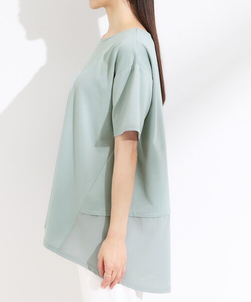 SHOO・LA・RUE（シューラルー）の「【S-LL/UV/吸水速乾】きれいに体型カバー Aライン チュニックワンピース（チュニック・レディース・グリーン系/ブラック/オリーブ・01/02/03/04）」の17枚目の写真