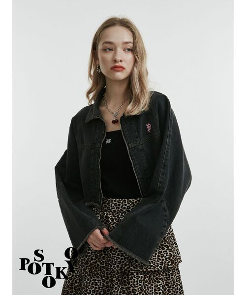 jouetie（ジュエティ）の「【something×PosTokyo】ZIP BLOUSON/ジップデニムジャケット（デニムジャケット・レディース・ブルー/ブラック/ピンク・MEDIUM）」の2枚目の写真