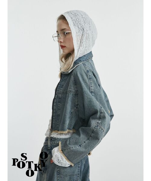 jouetie（ジュエティ）の「【something×PosTokyo】ZIP BLOUSON/ジップデニムジャケット（デニムジャケット・レディース・ブルー/ブラック/ピンク・MEDIUM）」の6枚目の写真