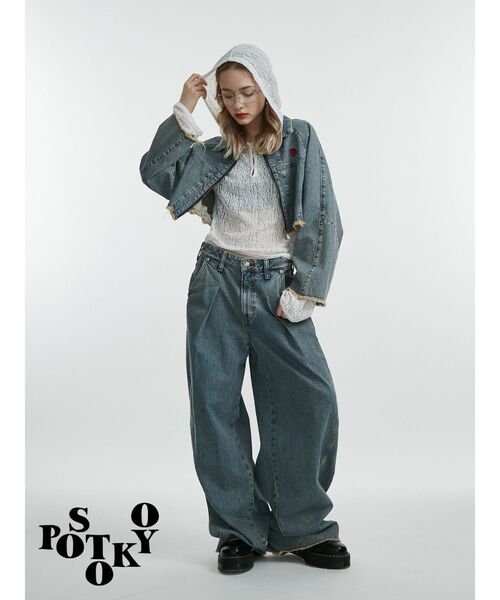 セール】【something×PosTokyo】ZIP BLOUSON/ジップデニムジャケット