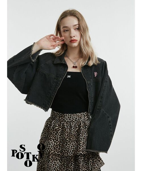 jouetie（ジュエティ）の「【something×PosTokyo】ZIP BLOUSON/ジップデニムジャケット（デニムジャケット・レディース・ブルー/ブラック/ピンク・MEDIUM）」の12枚目の写真