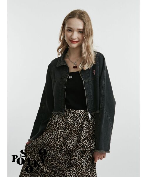 jouetie（ジュエティ）の「【something×PosTokyo】ZIP BLOUSON/ジップデニムジャケット（デニムジャケット・レディース・ブルー/ブラック/ピンク・MEDIUM）」の13枚目の写真