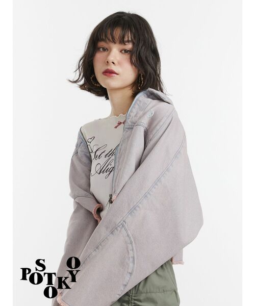 jouetie（ジュエティ）の「【something×PosTokyo】ZIP BLOUSON/ジップデニムジャケット（デニムジャケット・レディース・ブルー/ブラック/ピンク・MEDIUM）」の19枚目の写真