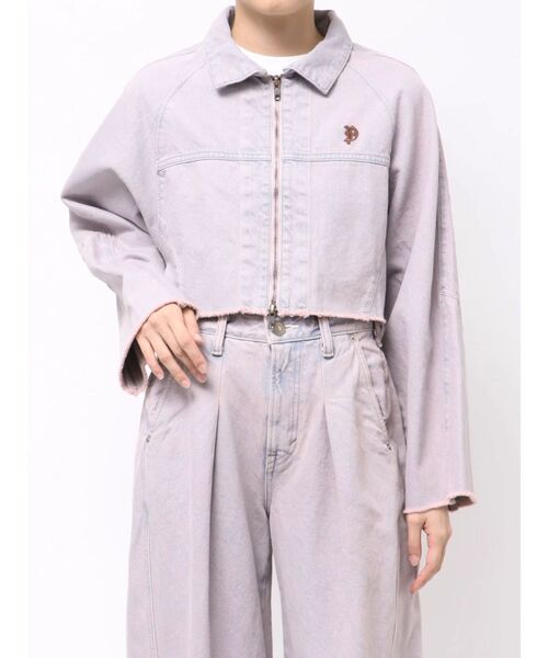 jouetie（ジュエティ）の「【something×PosTokyo】ZIP BLOUSON/ジップデニムジャケット（デニムジャケット・レディース・ブルー/ブラック/ピンク・MEDIUM）」の6枚目の写真
