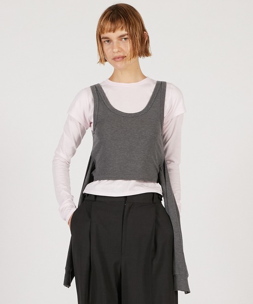 PRANK PROJECT（プランクプロジェクト）の「レイヤードロングスリーブTEE / Layered Long Sleeve T-Shirt（Tシャツ/カットソー・レディース・ピンク/ホワイト/ブラック・FREE）」の16枚目の写真