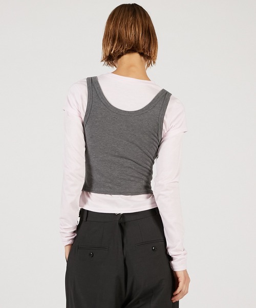 PRANK PROJECT（プランクプロジェクト）の「レイヤードロングスリーブTEE / Layered Long Sleeve T-Shirt（Tシャツ/カットソー・レディース・ピンク/ホワイト/ブラック・FREE）」の18枚目の写真