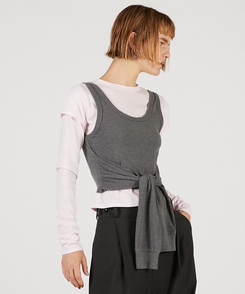 PRANK PROJECT（プランクプロジェクト）の「レイヤードロングスリーブTEE / Layered Long Sleeve T-Shirt（Tシャツ/カットソー・レディース・ピンク/ホワイト/ブラック・FREE）」の19枚目の写真