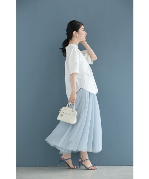 cawaii(カワイイ)の「首周り囲むパールネックシャツトップス(シャツ/ブラウス・レディース・オフホワイト/ブラック・FREE)」の8枚目の写真