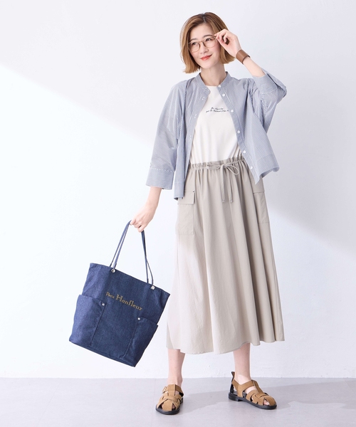 Petit Honfleur（プチオンフルール）の「デニムトートバッグ【A4対応・ファスナーあり】（トートバッグ・レディース・ネイビー/ブルー・フリー）」の13枚目の写真