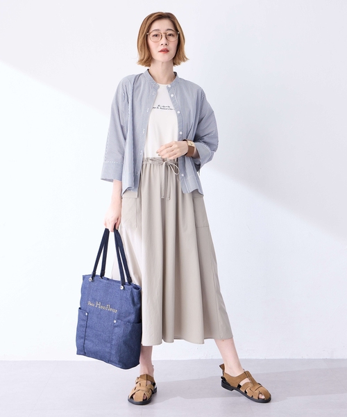 Petit Honfleur（プチオンフルール）の「デニムトートバッグ【A4対応・ファスナーあり】（トートバッグ・レディース・ネイビー/ブルー・フリー）」の12枚目の写真