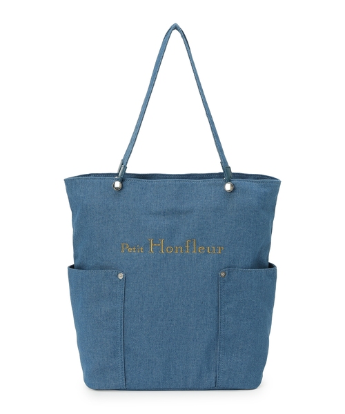 セール】デニムトートバッグ【A4対応・ファスナーあり】（トートバッグ