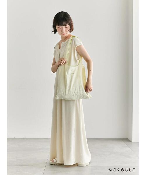 Samansa Mos2 blue（サマンサモスモスブルー）の「COJI-COJI/パイピングトート（ハンドバッグ・レディース・イエロー/グレー・F）」の3枚目の写真