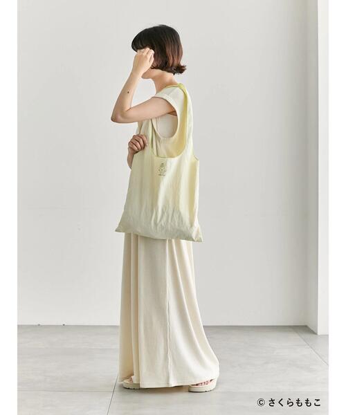 Samansa Mos2 blue（サマンサモスモスブルー）の「COJI-COJI/パイピングトート（ハンドバッグ・レディース・イエロー/グレー・F）」の4枚目の写真