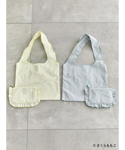 Samansa Mos2 blue（サマンサモスモスブルー）の「COJI-COJI/パイピングトート（ハンドバッグ・レディース・イエロー/グレー・F）」の5枚目の写真