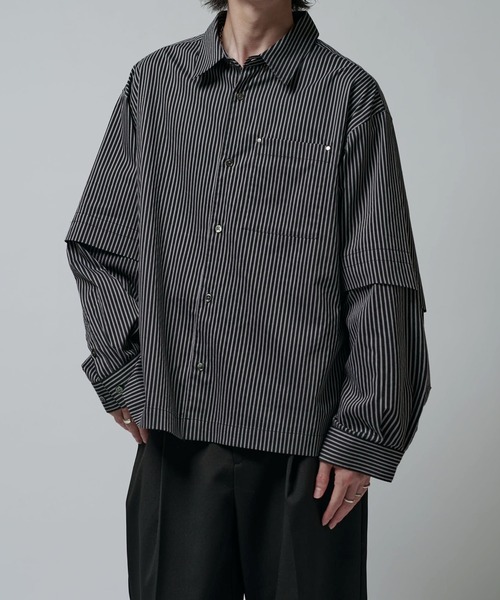 セール】【Neucon/ニューコン】レイヤードデザインストライプオーバー