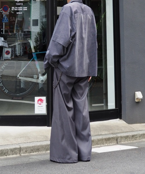 Lui's(ルイス)の「【Neucon/ニューコン】レイヤードデザインストライプオーバーサイズシャツ(シャツ/ブラウス・メンズ・ブラック/ベージュ・2/1)」の21枚目の写真