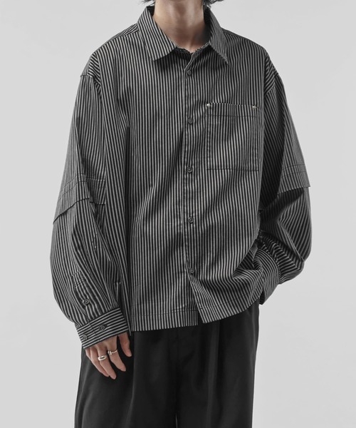 Neucon/ニューコン】レイヤードデザインストライプオーバーサイズ