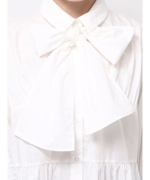 jouetie（ジュエティ）の「リボンタイチュニックシャツ（シャツ/ブラウス・レディース・ブラック/オフホワイト/グレー・MEDIUM）」の21枚目の写真